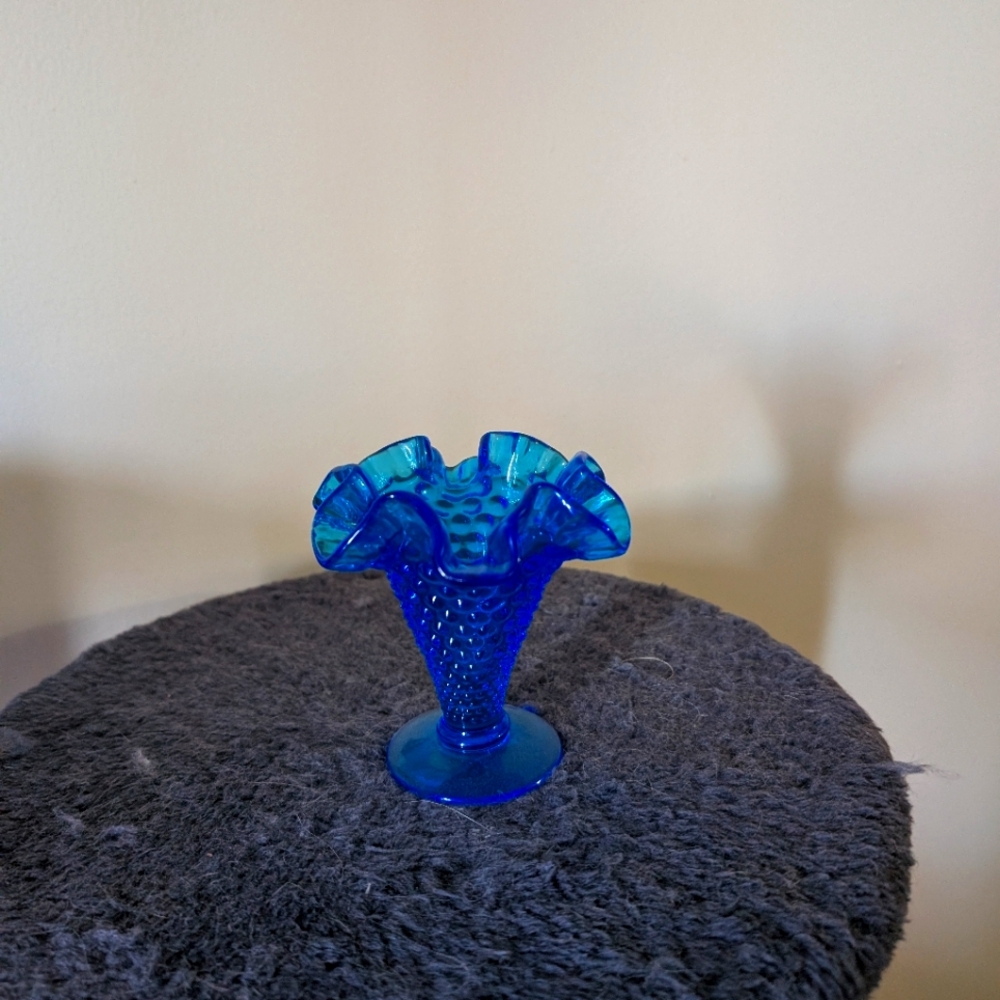 Blue Glass Hobnail Cobalt Glass Fenton Vase